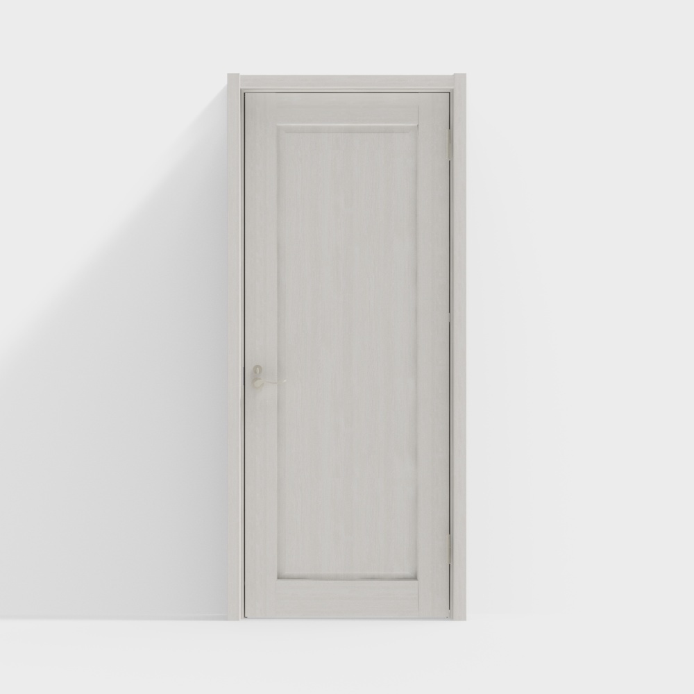 Wooden door-interior door-single door-BKC-WA ivory white-champagne gold handle