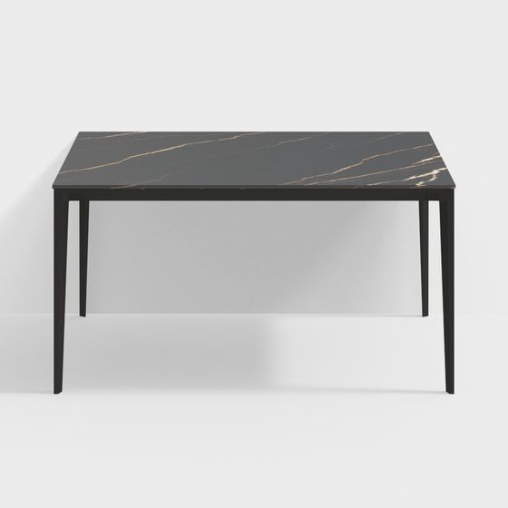 Elegant Low-Polygon Dining Table 3D model