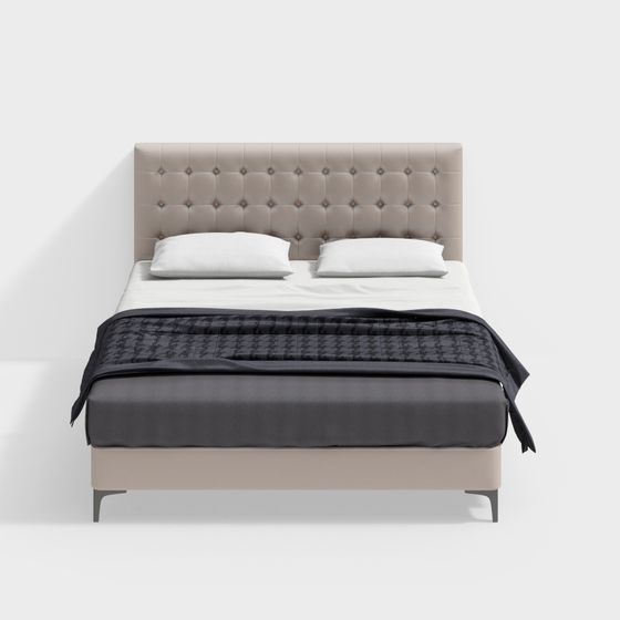 Modern Minimalist 3D Bed Model