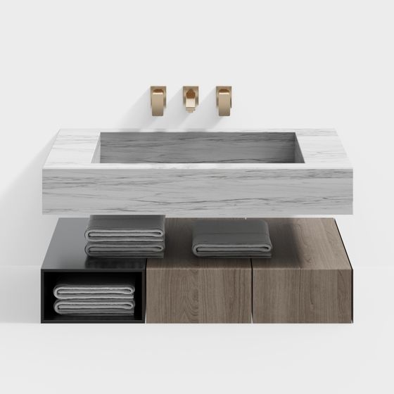 Modern Minimalist Bathroom Cabinet 3D model