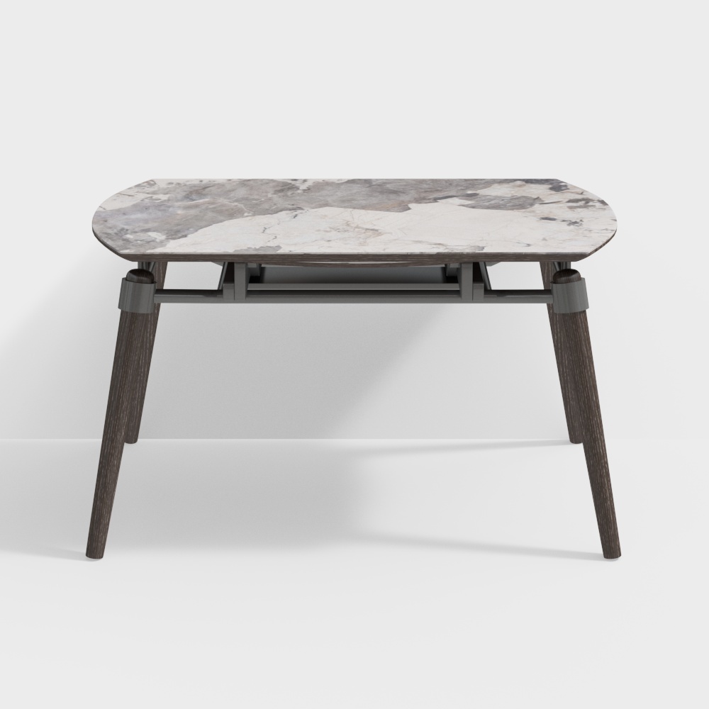 Youjiamiao is paired withminimalist luxury leather technology cloth slate dining table 143584850