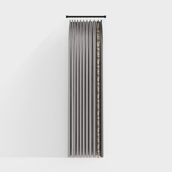 Stylish Low-Poly Curtain 3D model for Modern Interiors