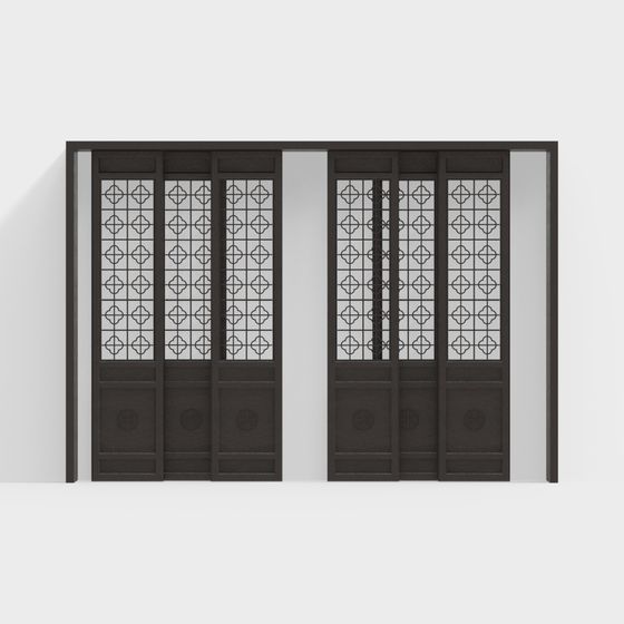 Elegant Vintage Double Door 3D model