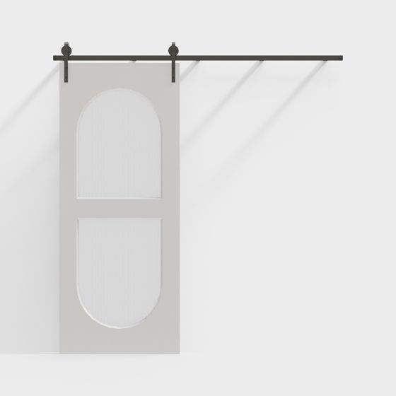 Rustic Arch Sliding Door 3D model for Stylish Interiors