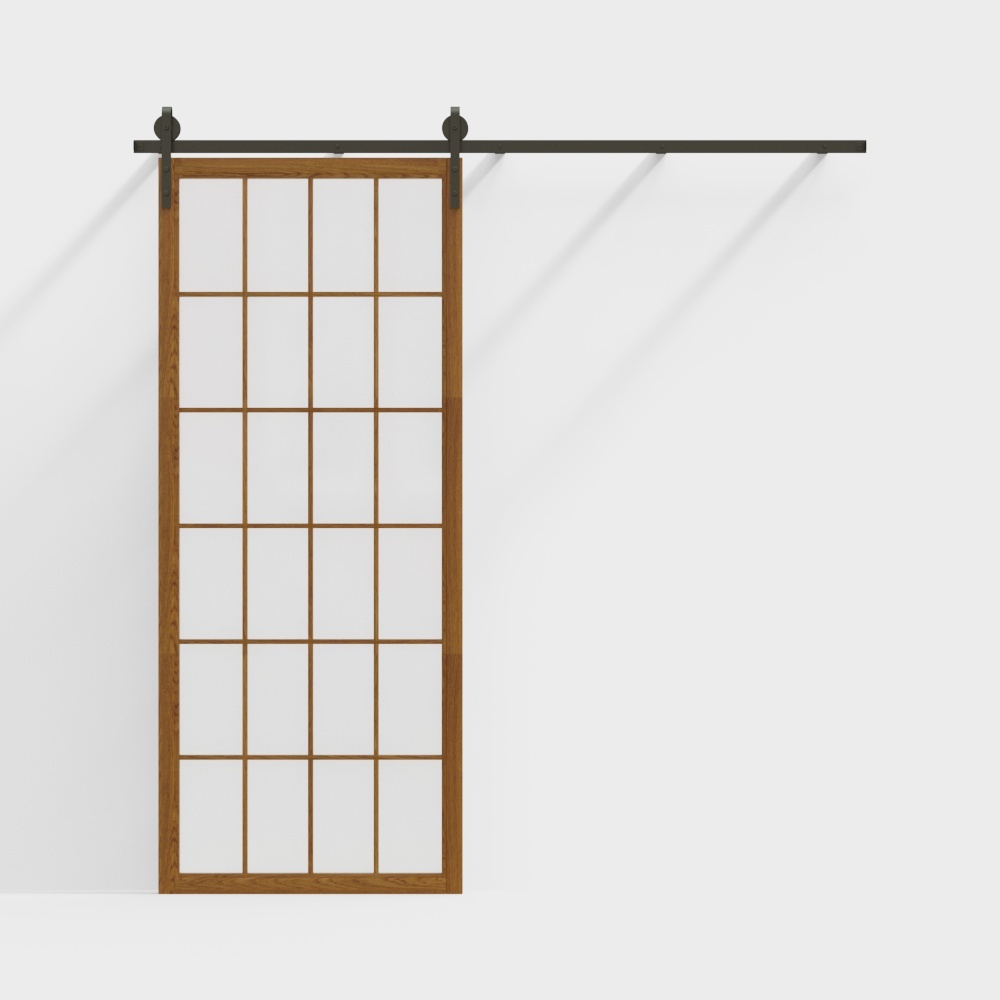 Porte coulissante nordique orange