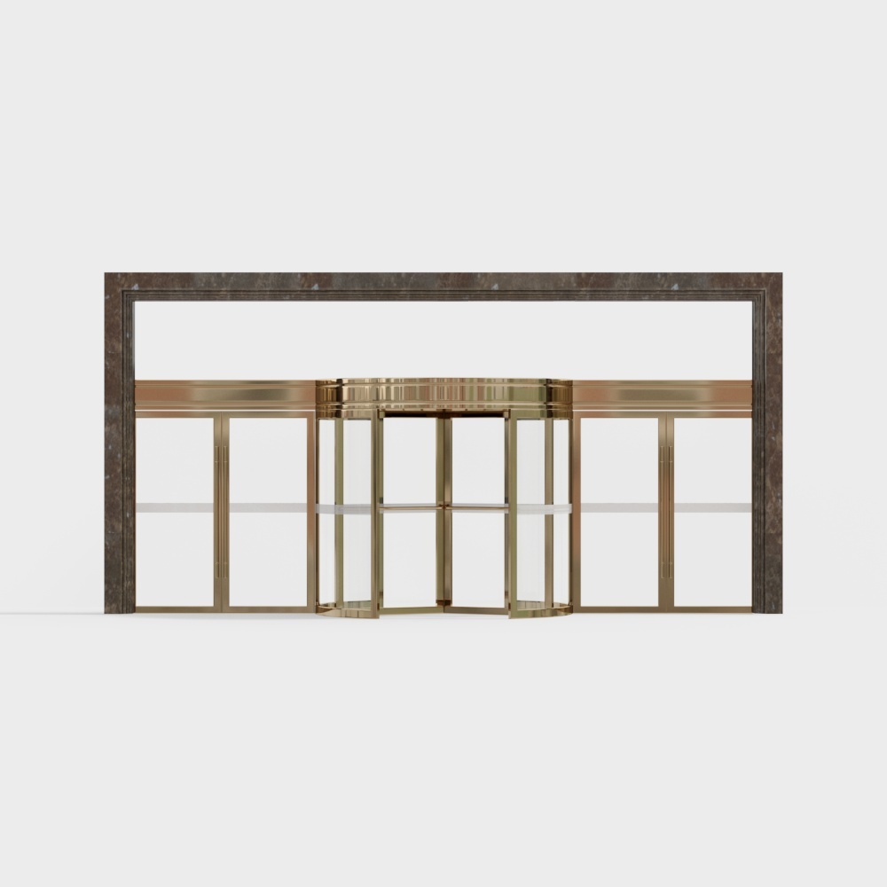 Modern marble edge rotating glass automatic door