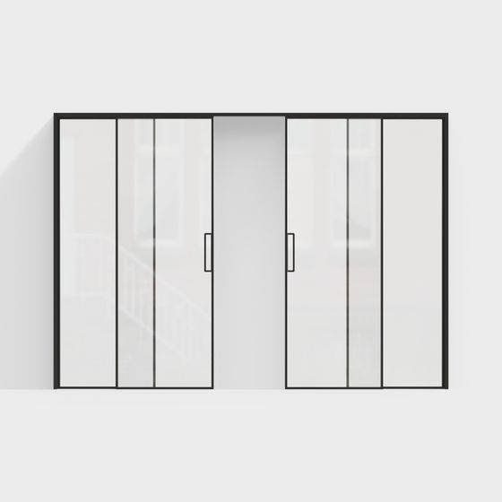 Chic Glass Sliding Door 3D model for Modern Spaces