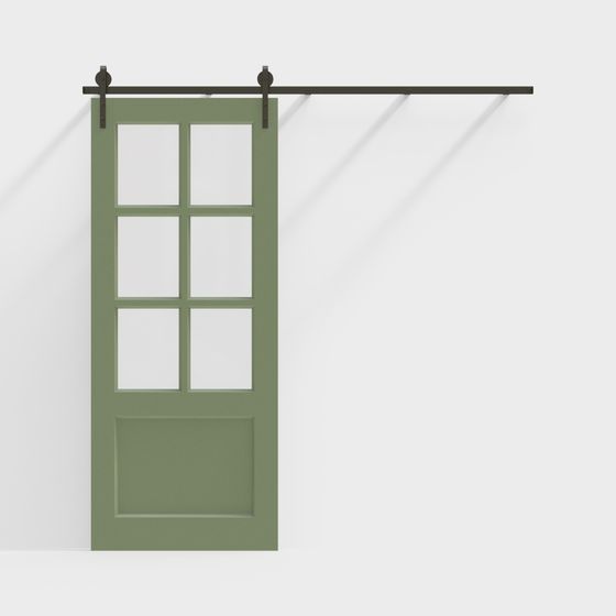 Rustic Barn Door 3D model with Vintage Charm