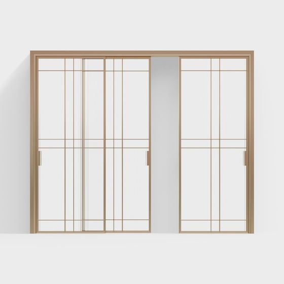 Low-Polygon Sliding Door 3D model