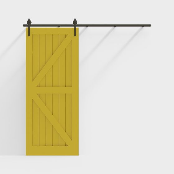 北歐黃色推拉門