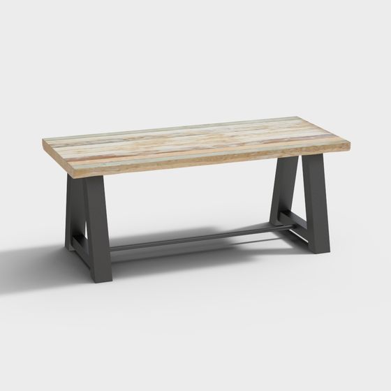 Retro Industrial Coffee Table 3D model