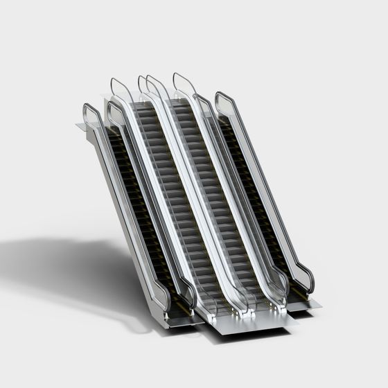 Futuristic 3D Elevator Escalator Model