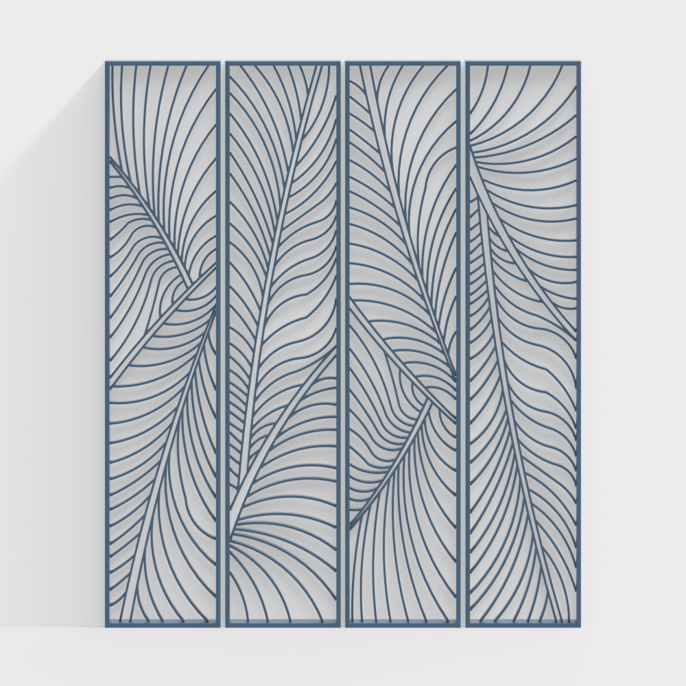 Modern blue leaf partition
