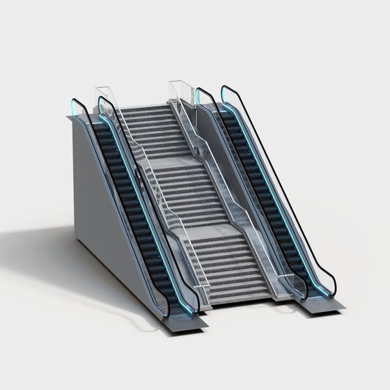 Futuristic Double Elevator 3D model