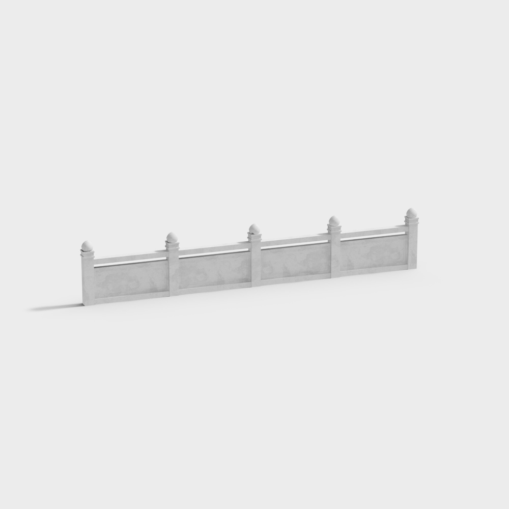 Classical Stone Railing 3D model