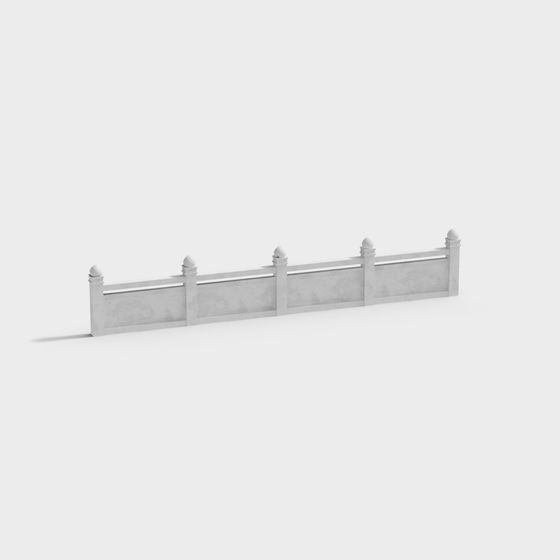 Classical Stone Railing 3D model