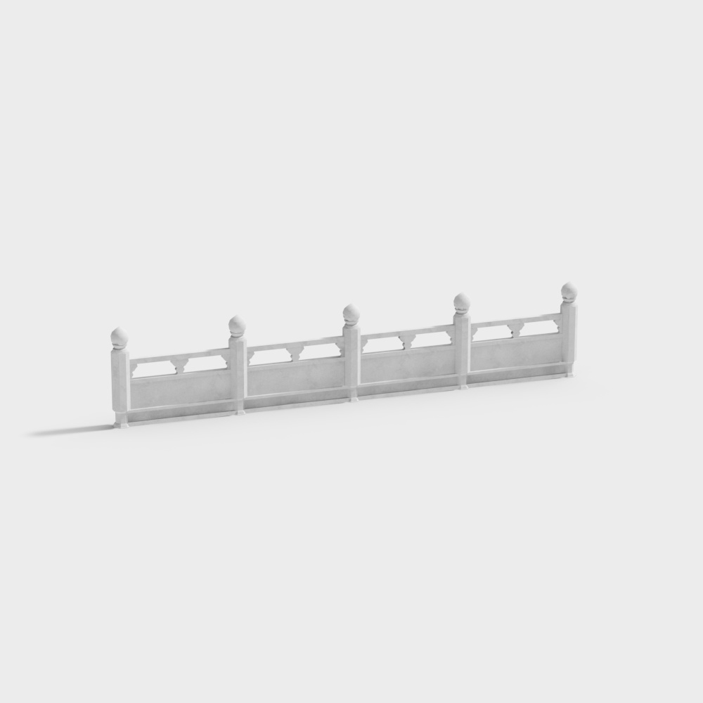Classical Stone Railing 3D model