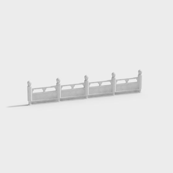 Classical Stone Railing 3D model