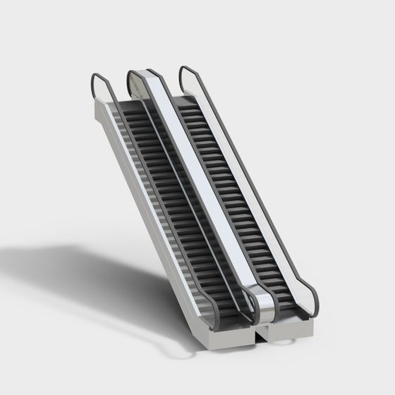 Sleek Low-Poly Elevator Escalator 3D model
