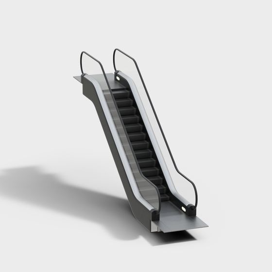 Sleek Low-Poly Elevator Escalator 3D model