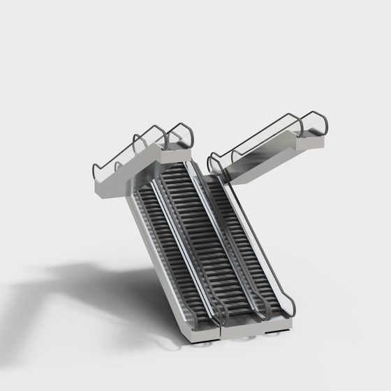Sleek Modern Escalator 3D model for Creative Projects