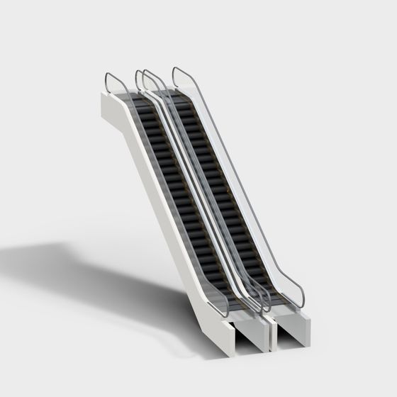 Elegant Low-Poly Escalator 3D model