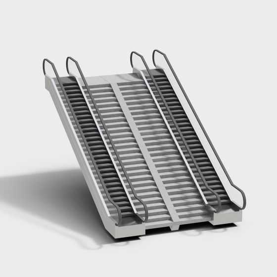 Sleek Low-Poly Escalator 3D model