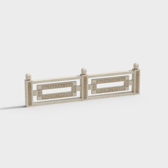 Classic Stone Railing 3D model