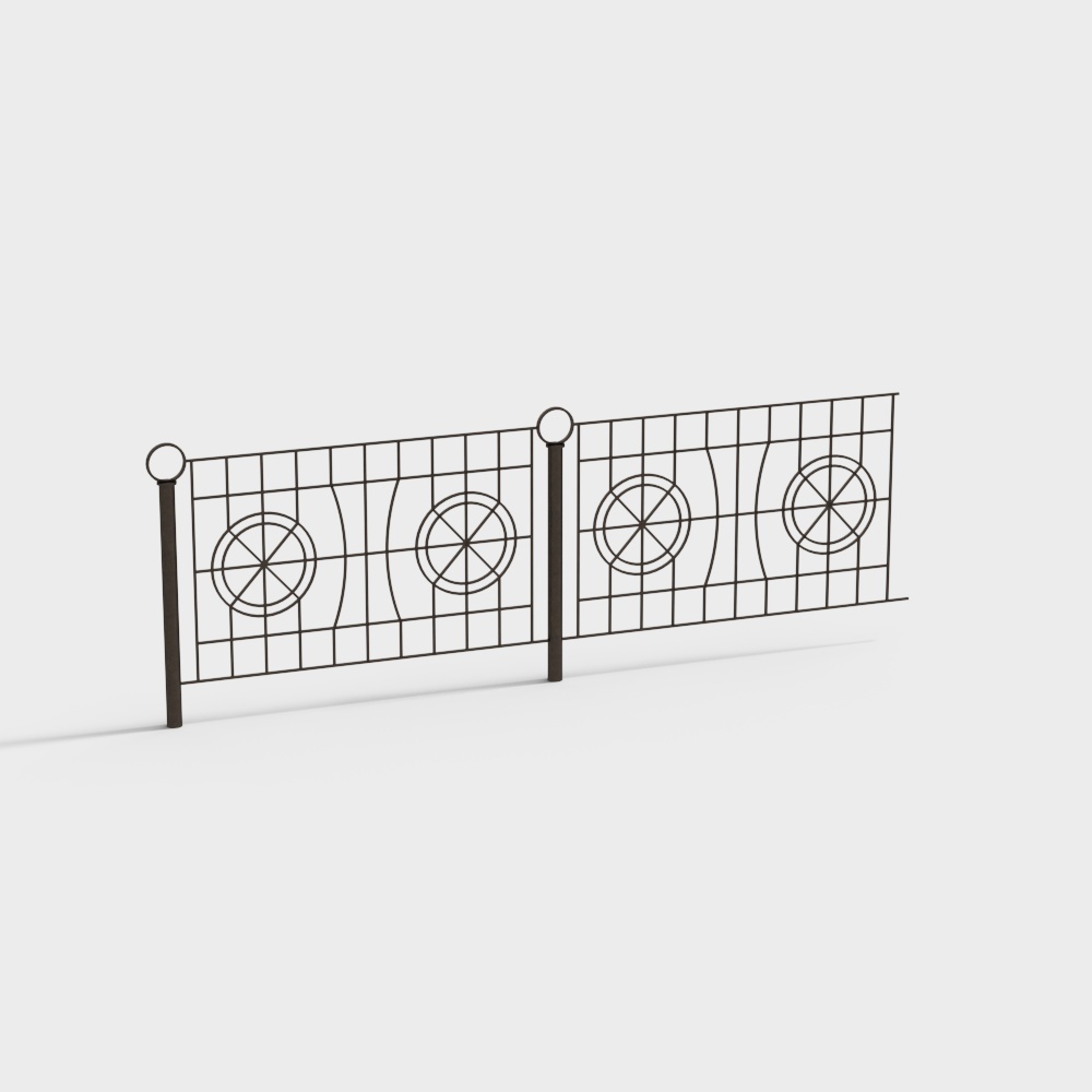 Modern wrought iron wide guardrails