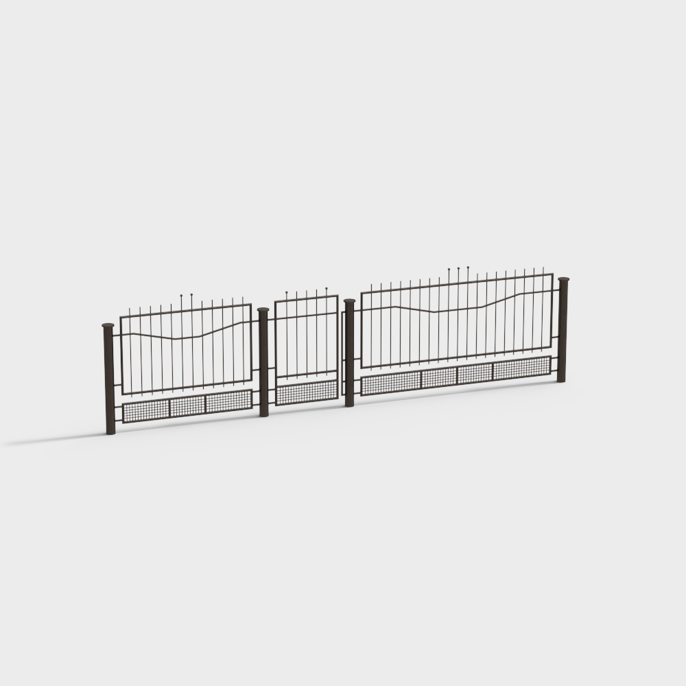 Modern long wrought iron guardrails