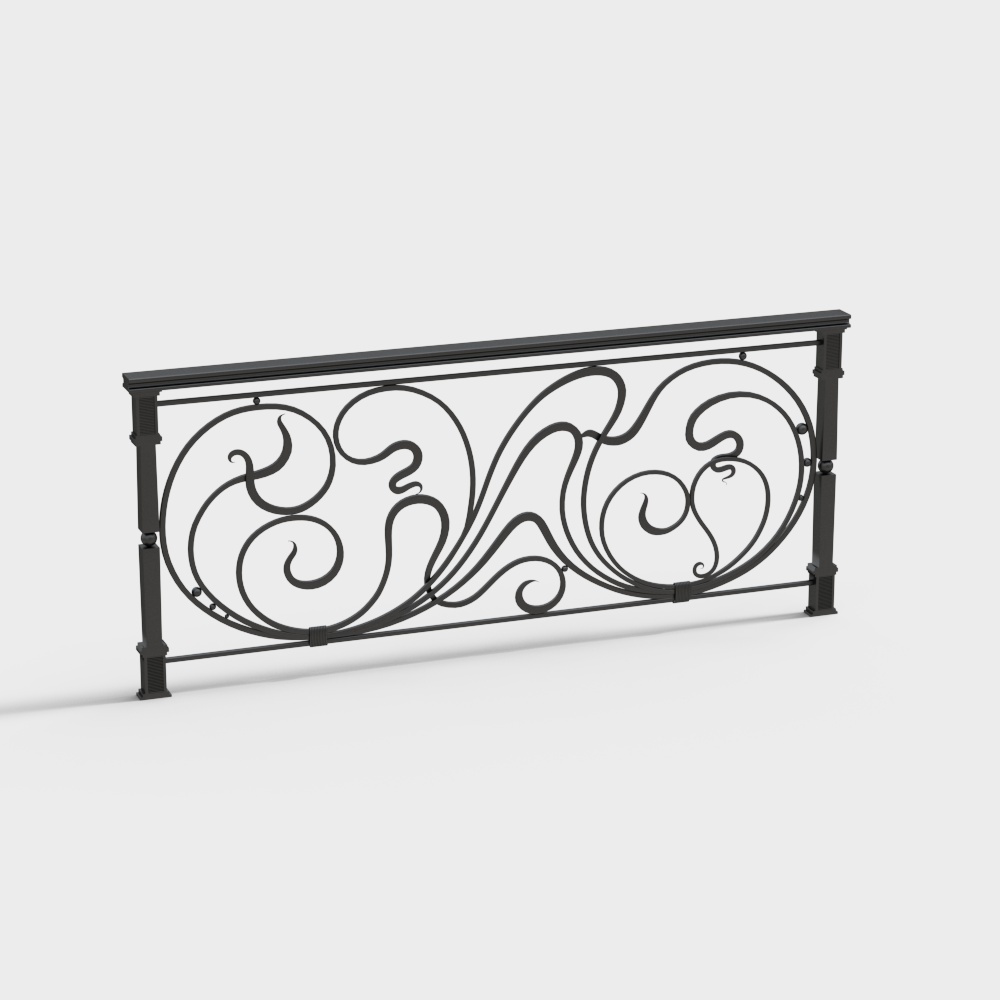 Victorian Scroll Railing 3D model