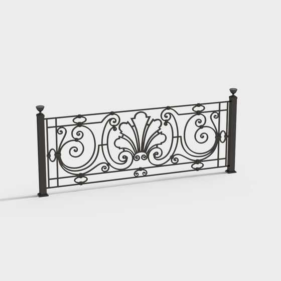 Pasamanos de hierro forjado negro europeo