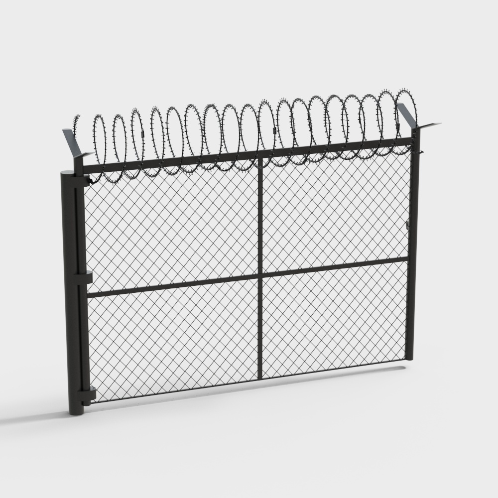 Low Poly Barbed Wire Fence 3D model