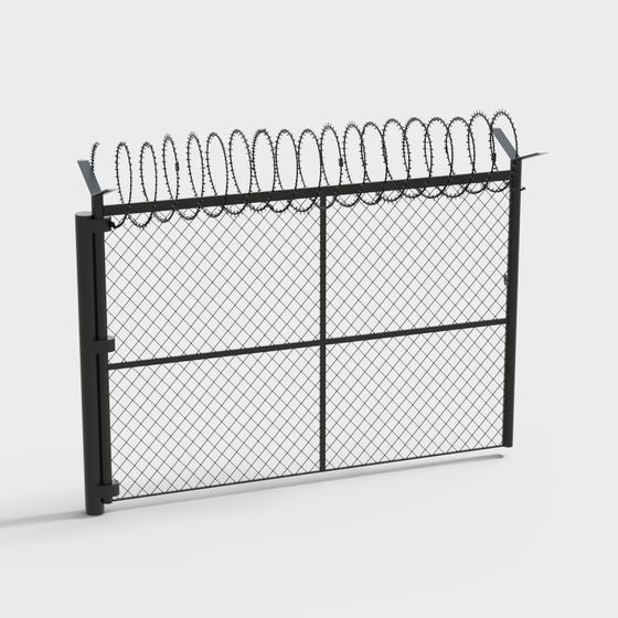 Low Poly Barbed Wire Fence 3D model