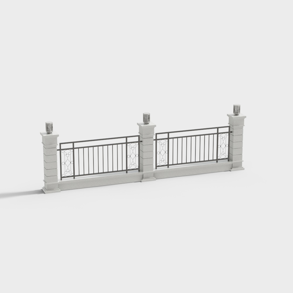Urban Boundary Railing 3D model