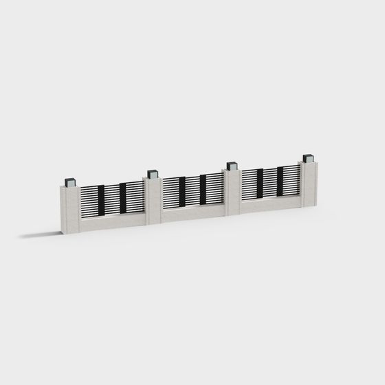 Stylish Concrete Railing 3D model for Modern Spaces
