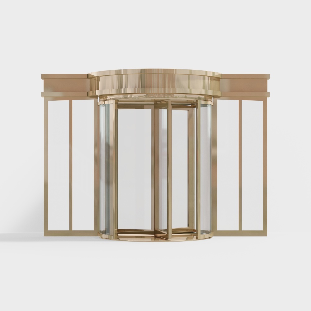 Elegant Golden Rotating Door 3D model