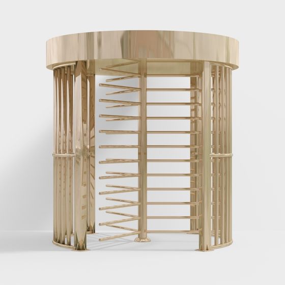 Elegant Golden Rotating Door 3D model