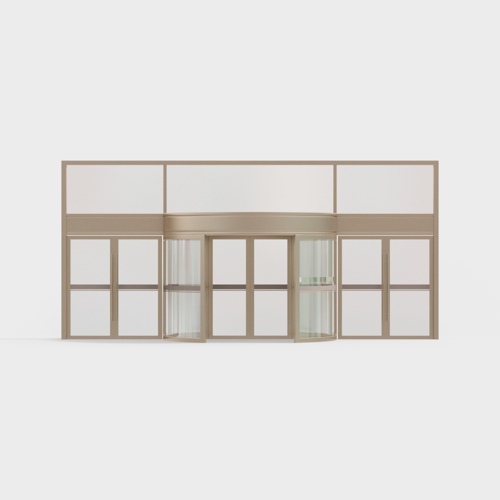 Modern metal revolving door long glass door