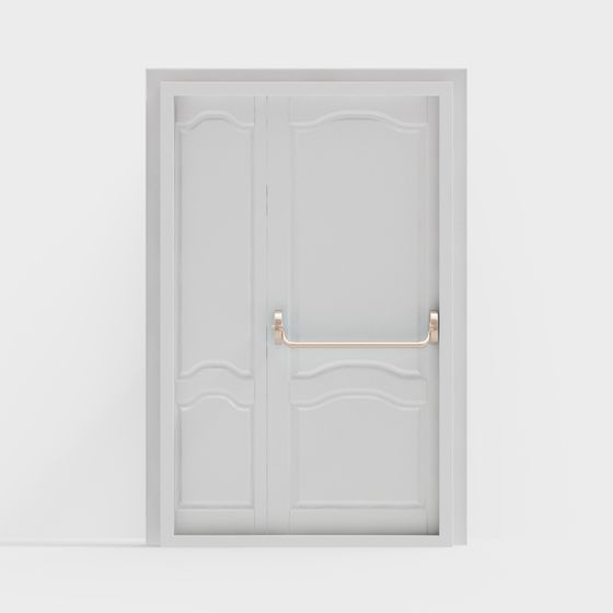 Elegant French Style Double Door 3D model