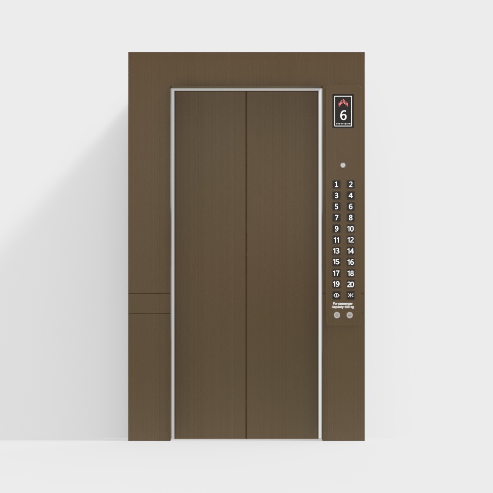 Stylish Low-Poly Elevator Door 3D model