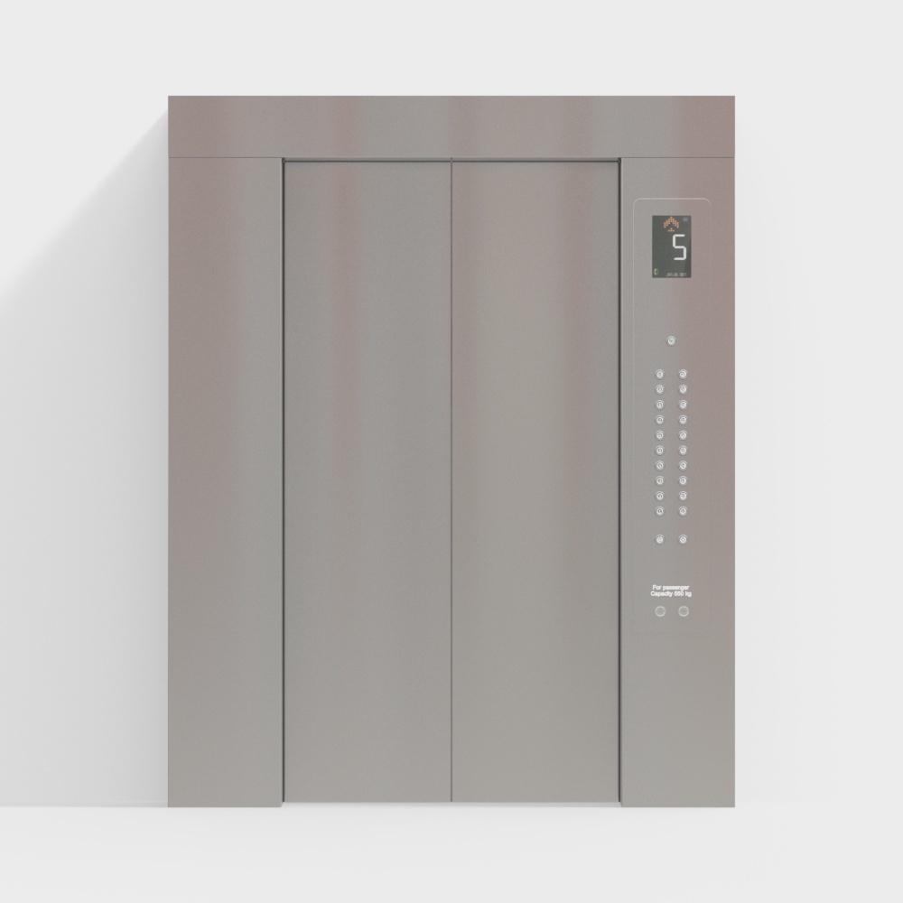 Modern metal elevator car interior door