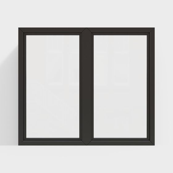 Modern Black Window 3D Model for Stylish Interiors