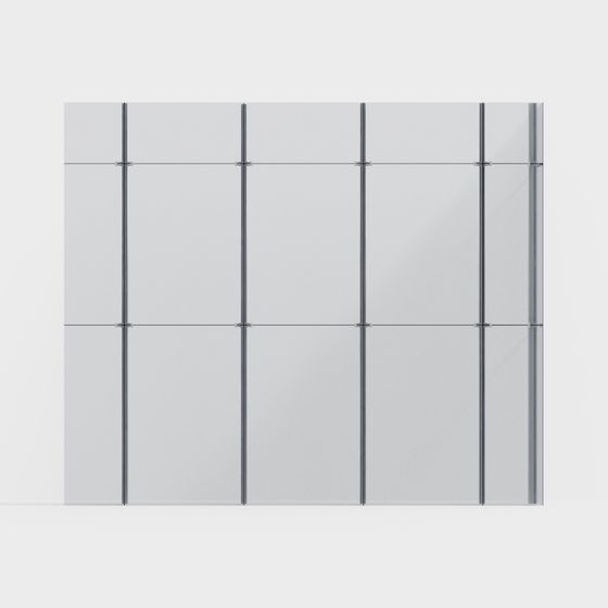 Elegant Glass Curtain Wall Panel 3D model for Modern Designs