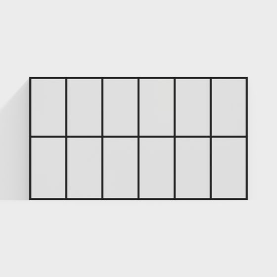 Modern Black Window 3D Model for Elegant Spaces