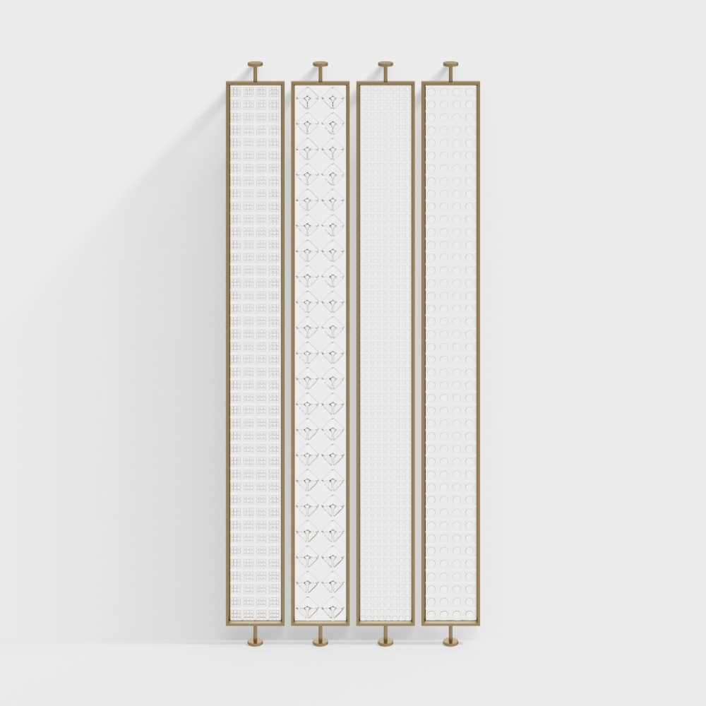 Modern four-panel frosted glass partition