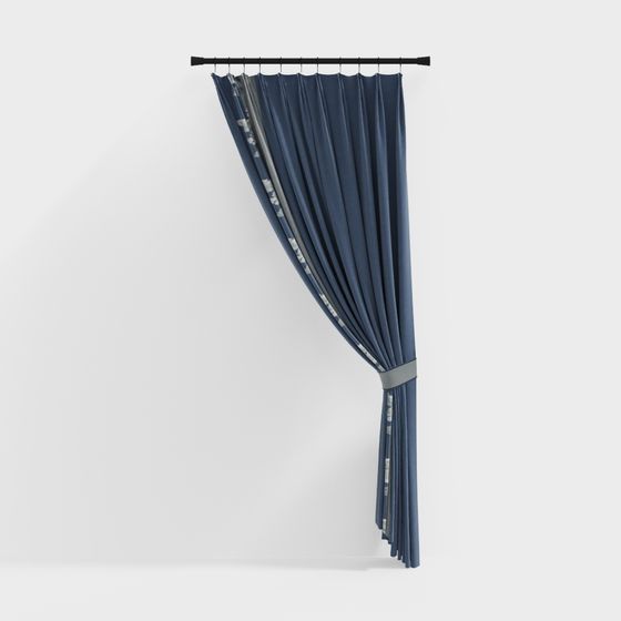 Stylish Modern Drapes 3D Model