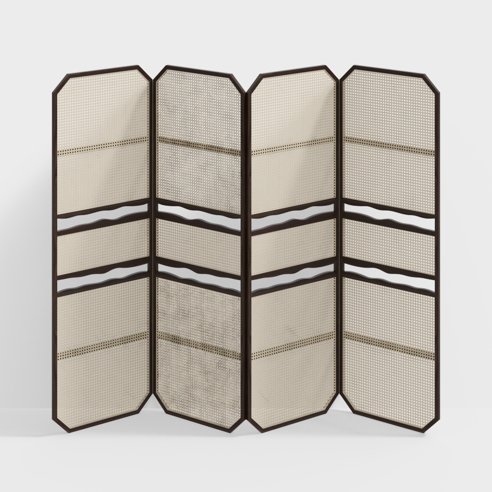 Wabi-sabi style woven partition screen