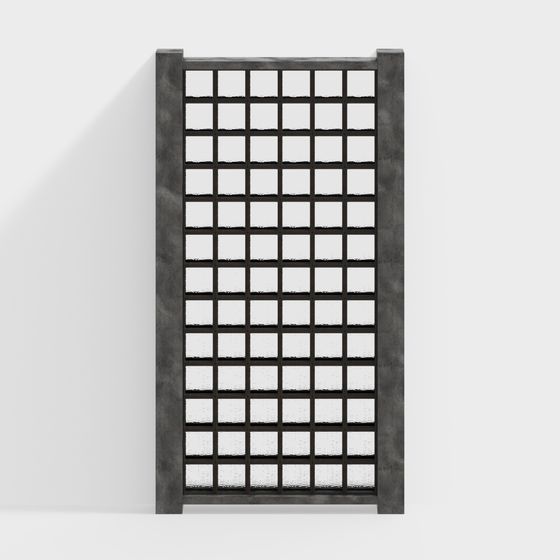 Concrete Grille Gate 3D Model for Urban Aesthetics