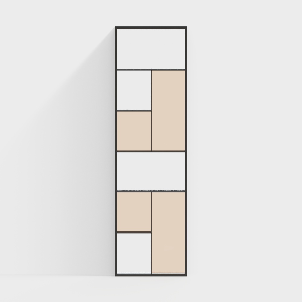 Modern rectangular glass screen partition